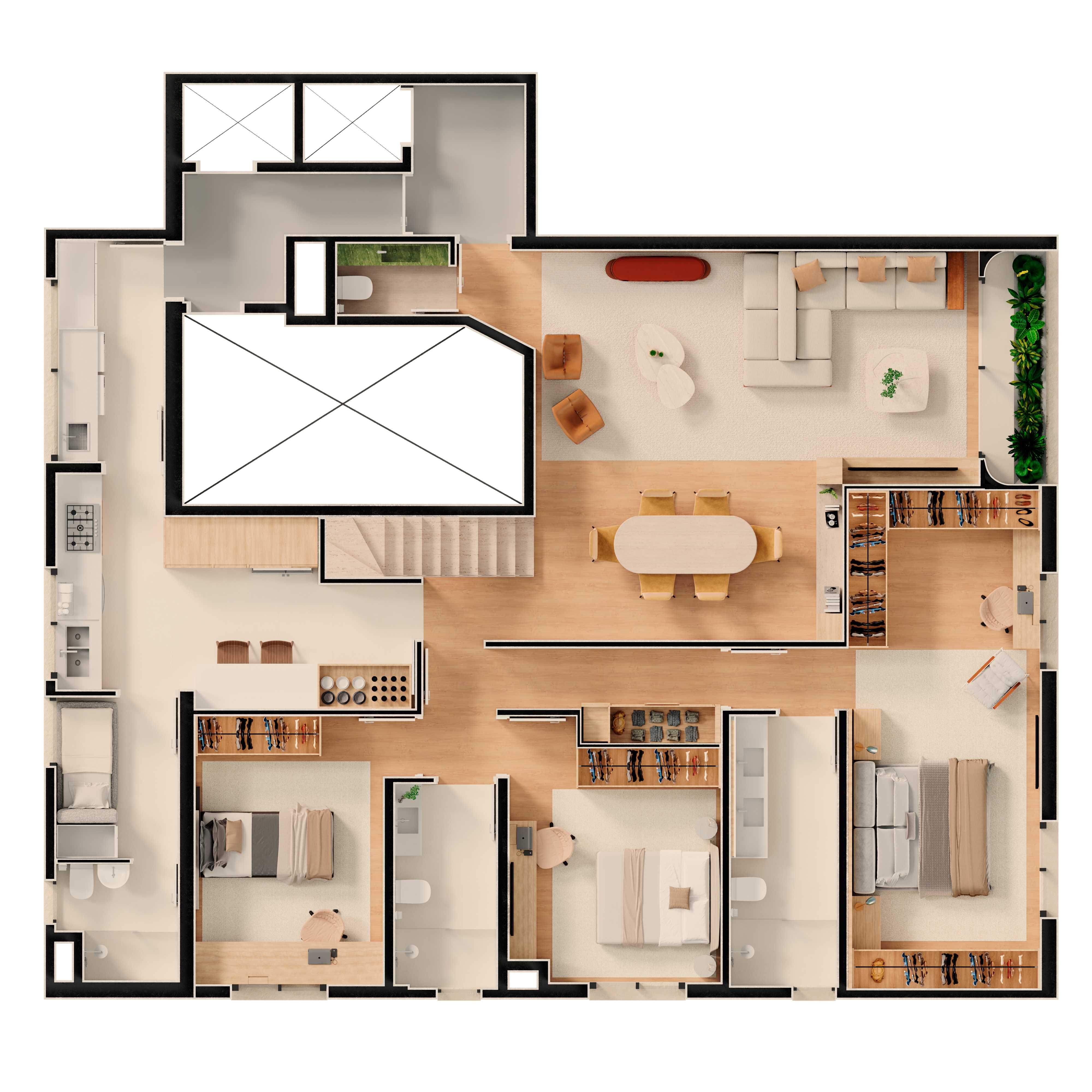 Planta - Cobertura à venda em São Paulo, Vila Nova Conceição, com 4 quartos, 303m² - ADIP Imóveis